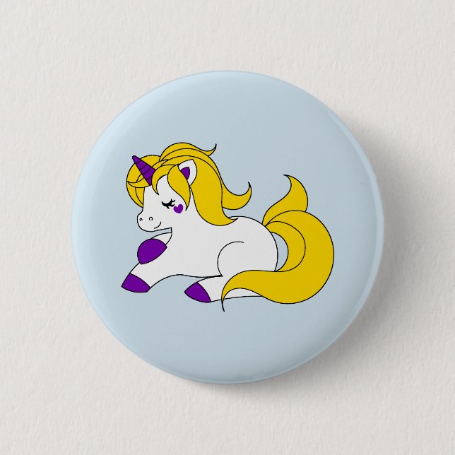 Intersex unicorn 6 cm round badge (Front)