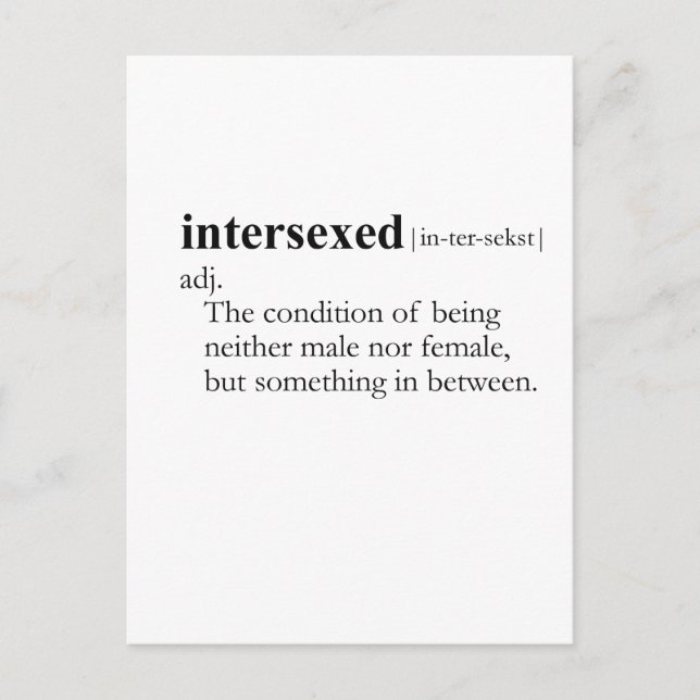 INTERSEXED (definition) Postcard (Front)