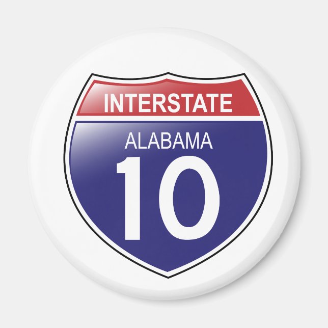 Interstate 10 Alabama Magnet (Front)