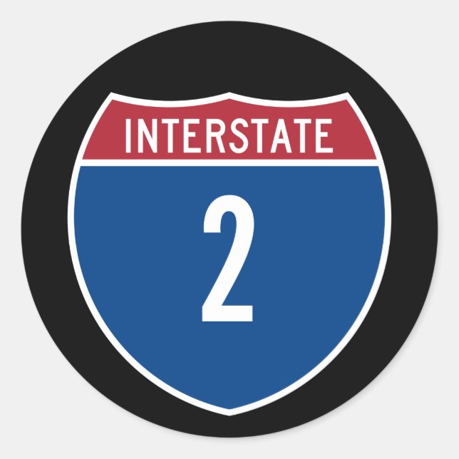 Interstate 2 classic round sticker (Front)