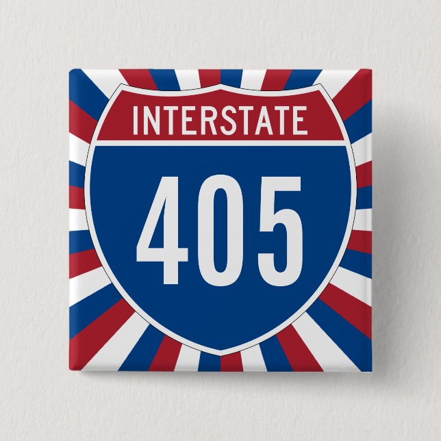 Interstate 405 15 cm square badge (Front)