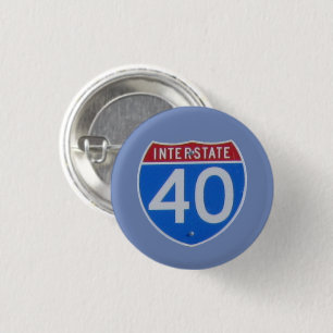 Interstate 40 Shield 3 Cm Round Badge