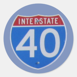 Interstate 40 Shield Classic Round Sticker