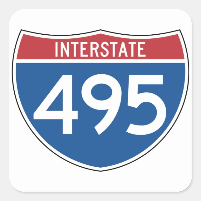 Interstate 495 Sign Square Sticker (Front)