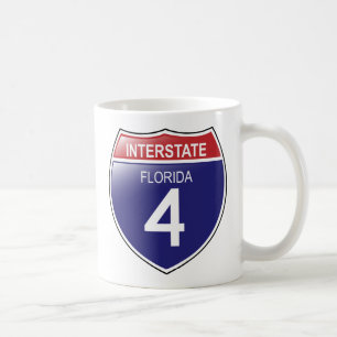 Interstate 4 in Florida with State Outline Mug
