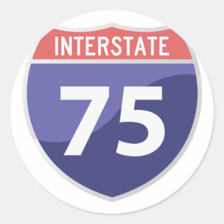 Interstate 75 (I-75) Highway Road Trip Classic Round Sticker