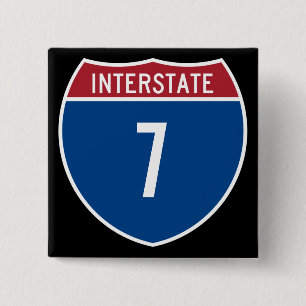Interstate 7 15 cm square badge