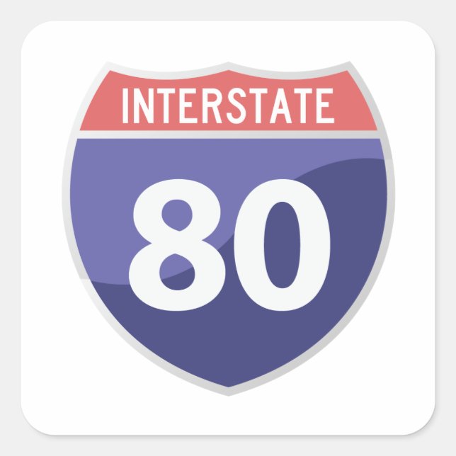 Interstate 80 (I-80) Road Trip Travel Sticker (Front)