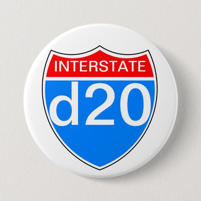 Interstate d20 7.5 cm round badge (Front)