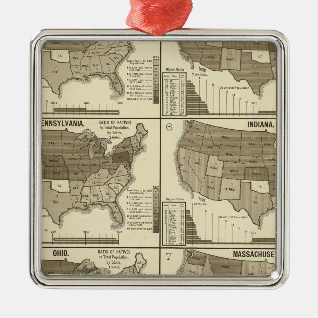 Interstate migration metal tree decoration (Front)