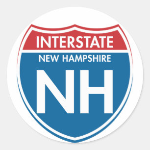 Interstate New Hampshire NH Classic Round Sticker