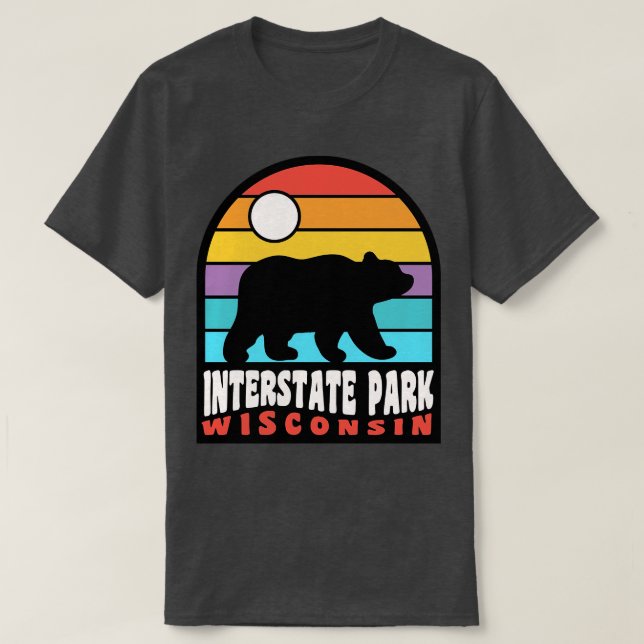 Interstate Park St Croix Falls Wisconsin Bear Retr T-Shirt (Design Front)