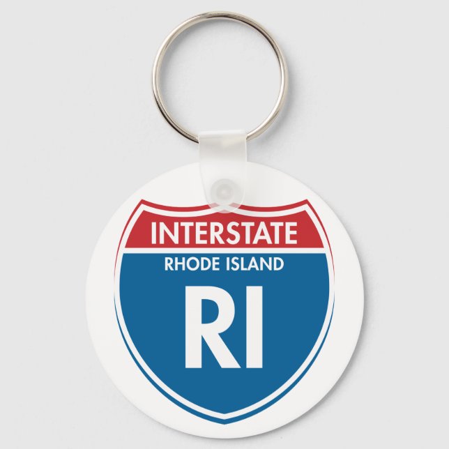Interstate Rhode Island RI Key Ring (Front)