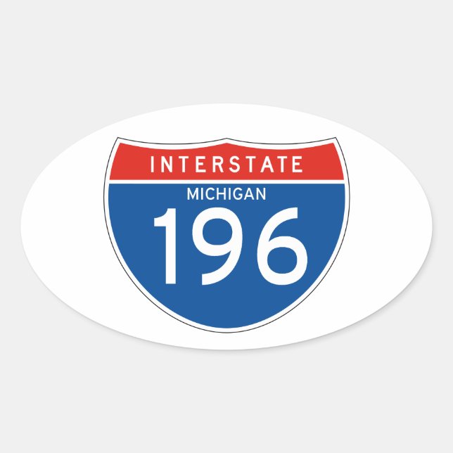 Interstate Sign 196 - Michigan Oval Sticker (Front)
