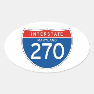 Interstate Sign 270 - Maryland Oval Sticker