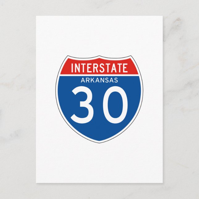 Interstate Sign 30 - Arkansas Postcard (Front)