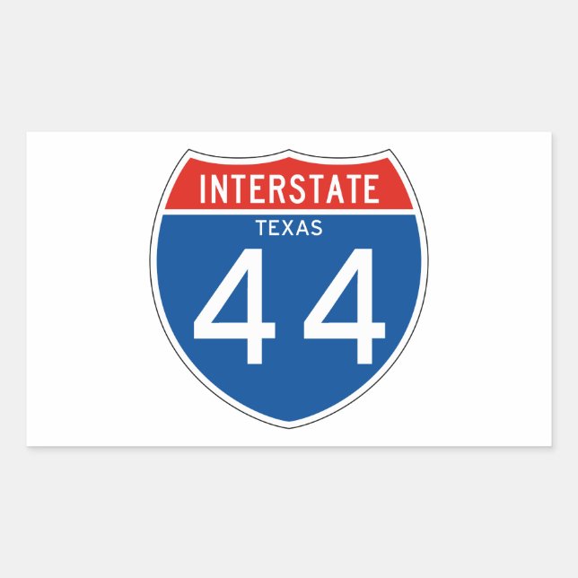 Interstate Sign 44 - Texas Rectangular Sticker (Front)