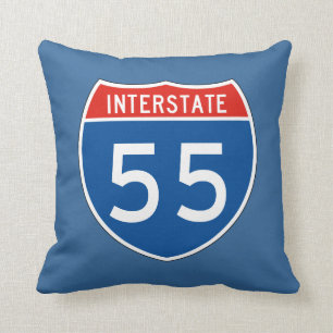 Interstate Sign 55 Cushion