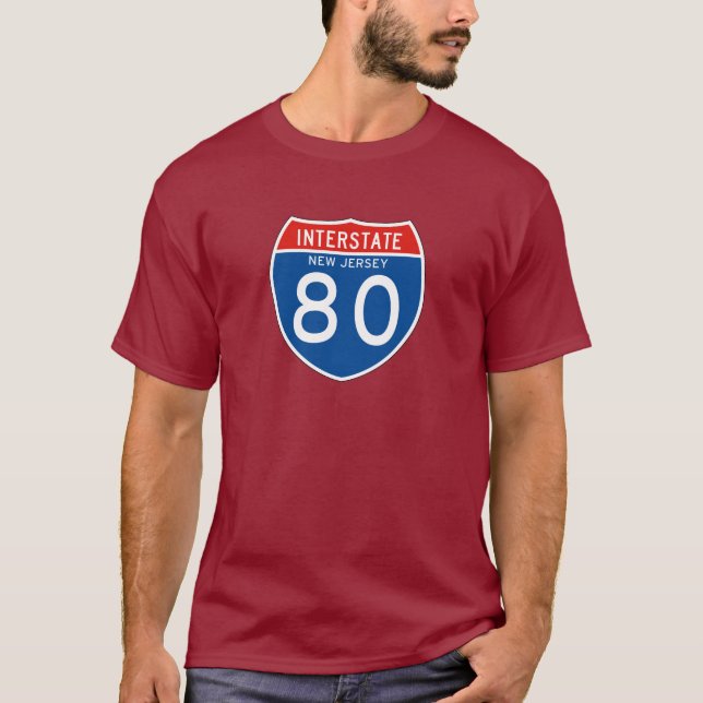 Interstate Sign 80 - New Jersey T-Shirt (Front)