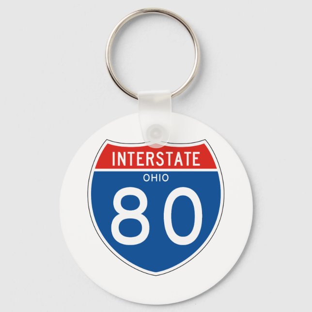 Interstate Sign 80 - Ohio Key Ring (Front)