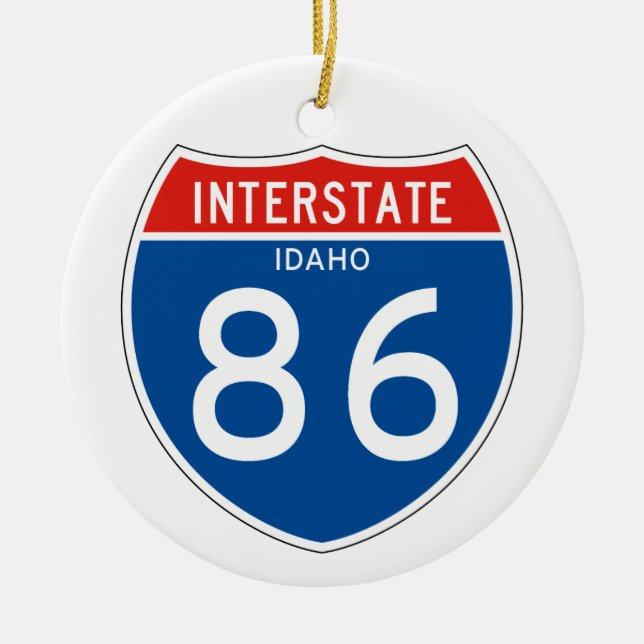 Interstate Sign 86 - Idaho Ceramic Ornament (Front)