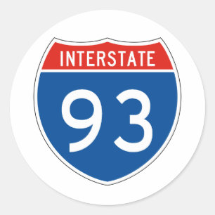 Interstate Sign 93 Classic Round Sticker