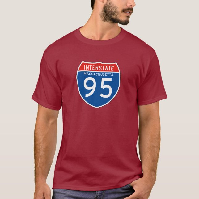 Interstate Sign 95 - Massachusetts T-Shirt (Front)