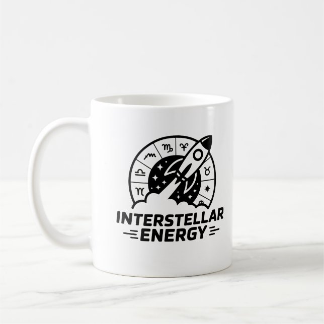 Interstellar Energy Mug – Astrology Rocket Cup (Left)
