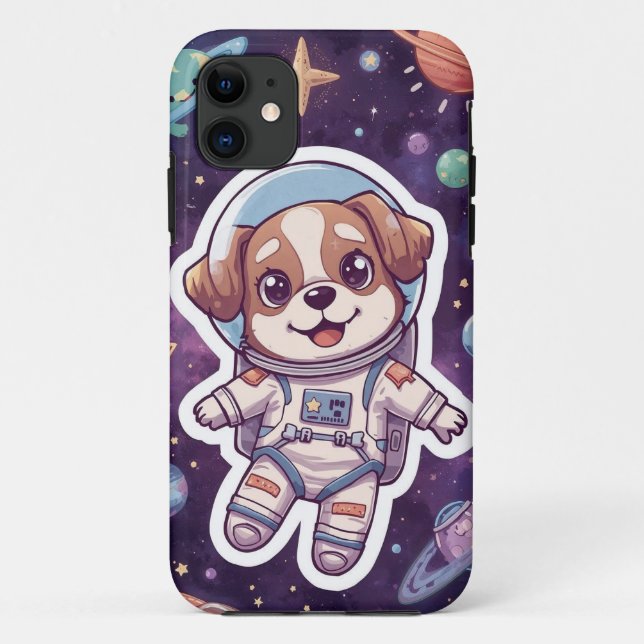 Interstellar Paws – Cute Space Dog in Adventure Case-Mate iPhone Case (Back)