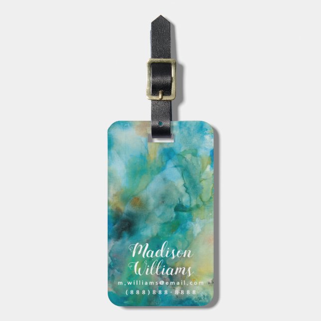 Interstellar | Teal Blue Sky Luggage Tag (Front Vertical)