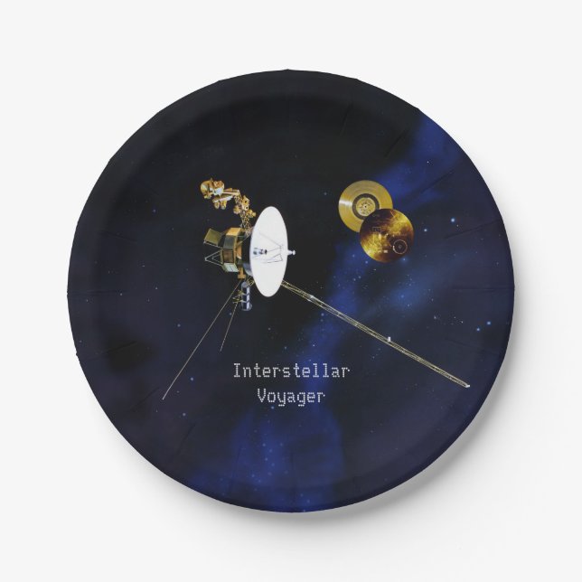 Interstellar Voyager Spacecraft Paper Plate (Front)