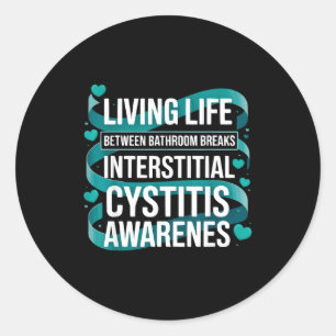 Interstitial cystitis awareness bladder pain teal classic round sticker
