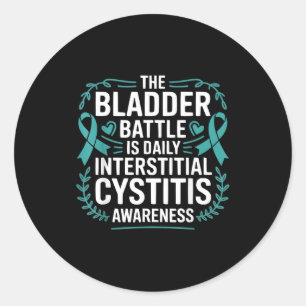 Interstitial cystitis awareness bladder pain teal classic round sticker