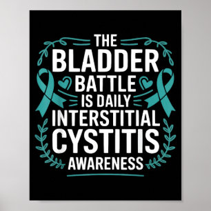 Interstitial cystitis awareness bladder pain teal poster
