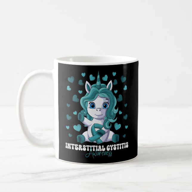 Interstitial Cystitis Awareness Month Teal Ribbon  Coffee Mug (Left)