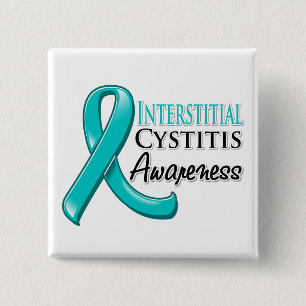 Interstitial Cystitis  Awareness Ribbon 15 Cm Square Badge