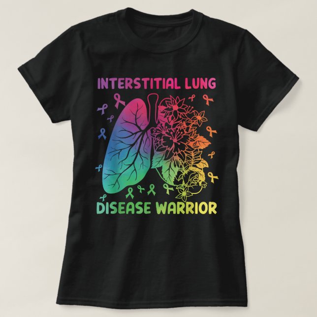 Interstitial Lung Disease Warrior Ribbons  T-Shirt (Design Front)