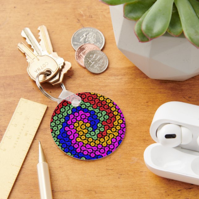 Intertwined Hues Abstract Key Ring (Desk)