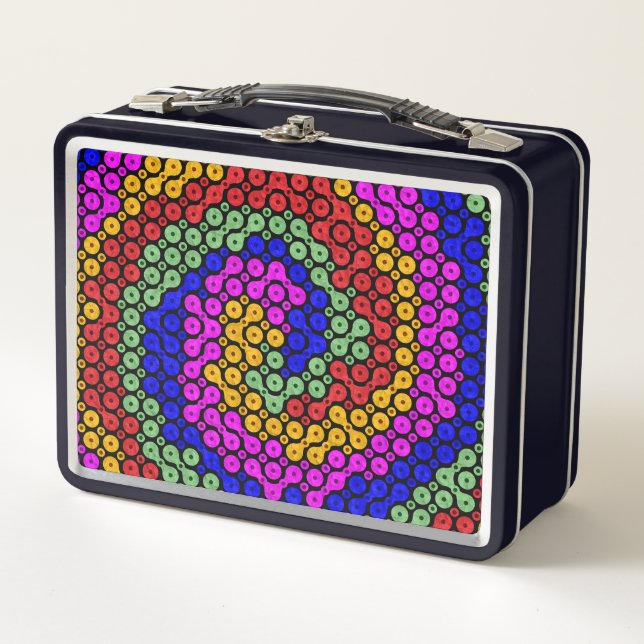 Intertwined Hues Abstract Metal Lunch Box (Front)