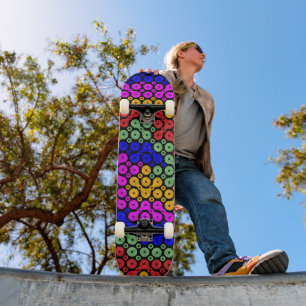 Intertwined Hues Abstract Skateboard