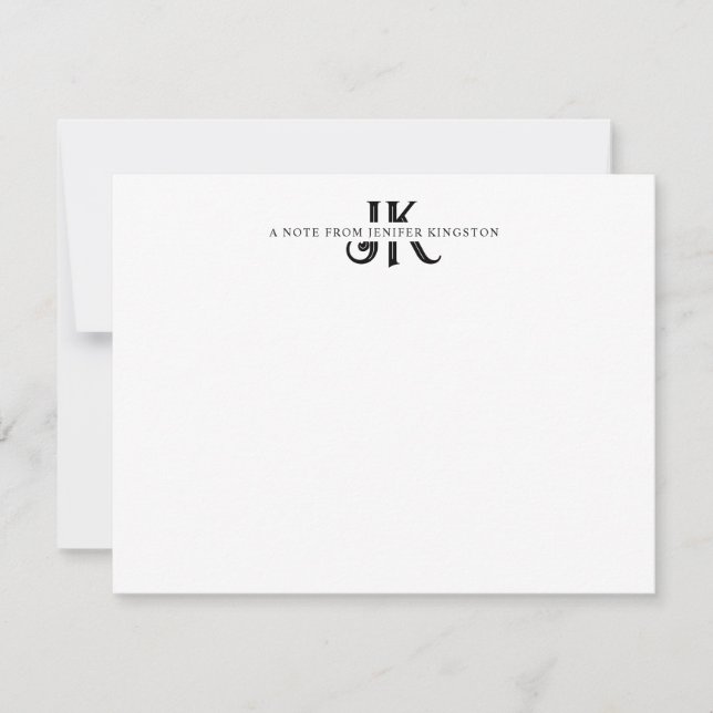 Intertwined Modern Monogram Card (Front)