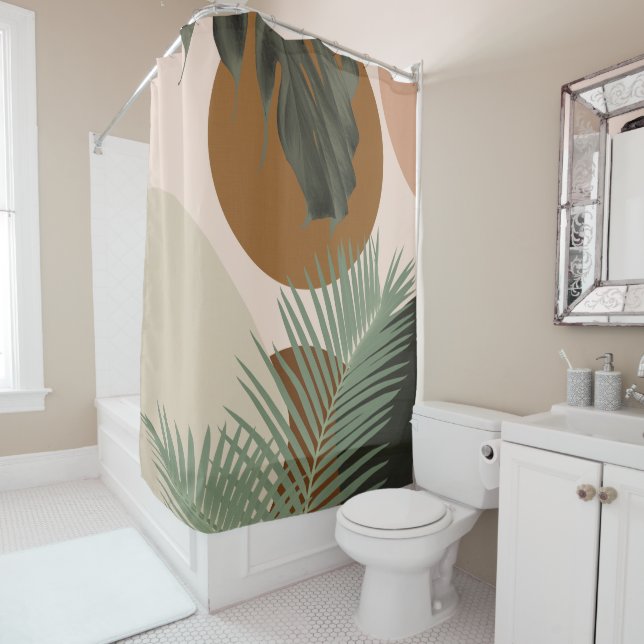 Intertwined Palm Leaves Finesse #1 #tropical  Shower Curtain (In Situ)