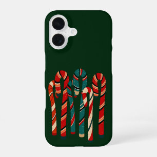Intertwined Stripey Cane-Shaped Sugar-Sticks iPhone 16 Case