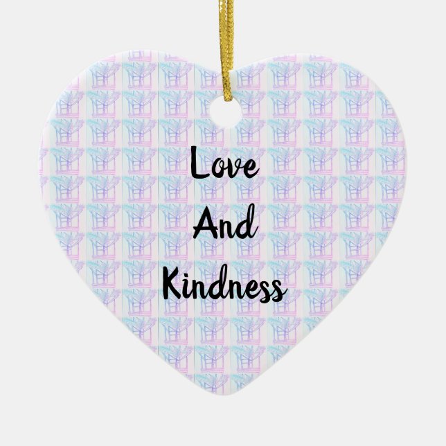 Intertwining Abstract  Love And Kindness Ceramic Ornament (Front)