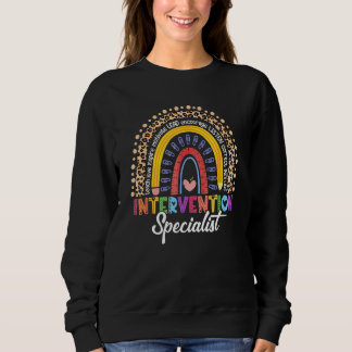 Intervention Specialist Rainbow Leopard Teacher Sc Sweatshirt