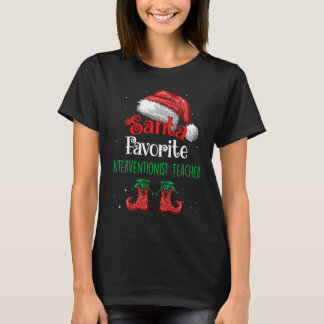 Interventionist Teacher Santa Favourite Claus Chri T-Shirt
