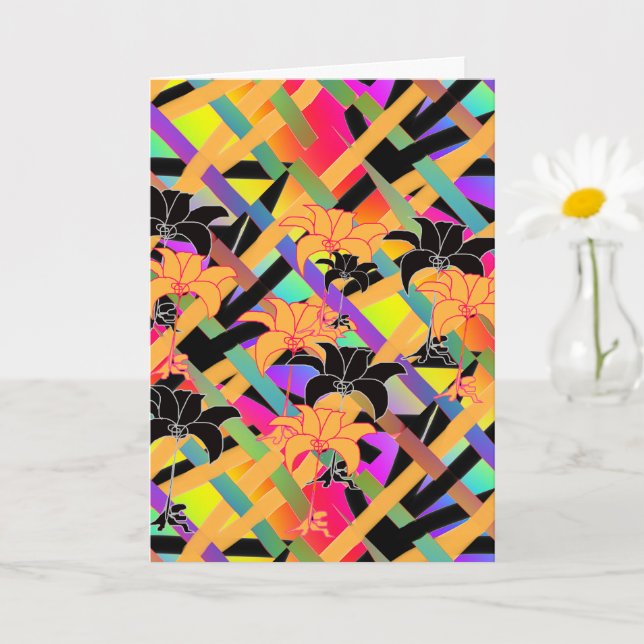  Interwoven Floral Folded Greeting Card (Small Plant)
