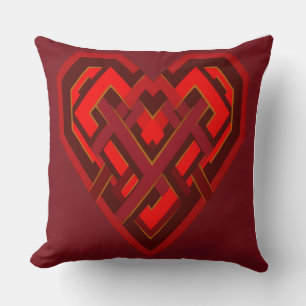 Interwoven Heart of Love – Modern Geometric Cushion
