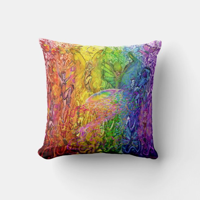 Interwoven Magic Rainbow Cushion (Front)