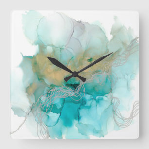 Interwoven Metallics Square Wall Clock